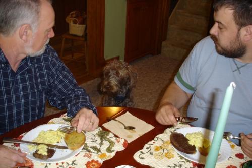 Oxford, New York - Breakfast with the pup